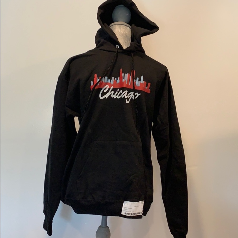 Hanes Men’s Hooded Chicago Size Small Black